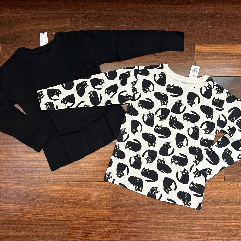 BNWT Old Navy Kids Long-Sleeve Cat 🐈‍⬛ Shirt Set